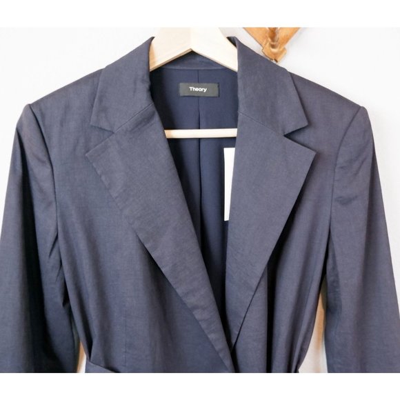NEW Theory Womens Concord Eco Crunch Wash Linen Blend Belt Blazer, size 2 - Picture 13 of 16